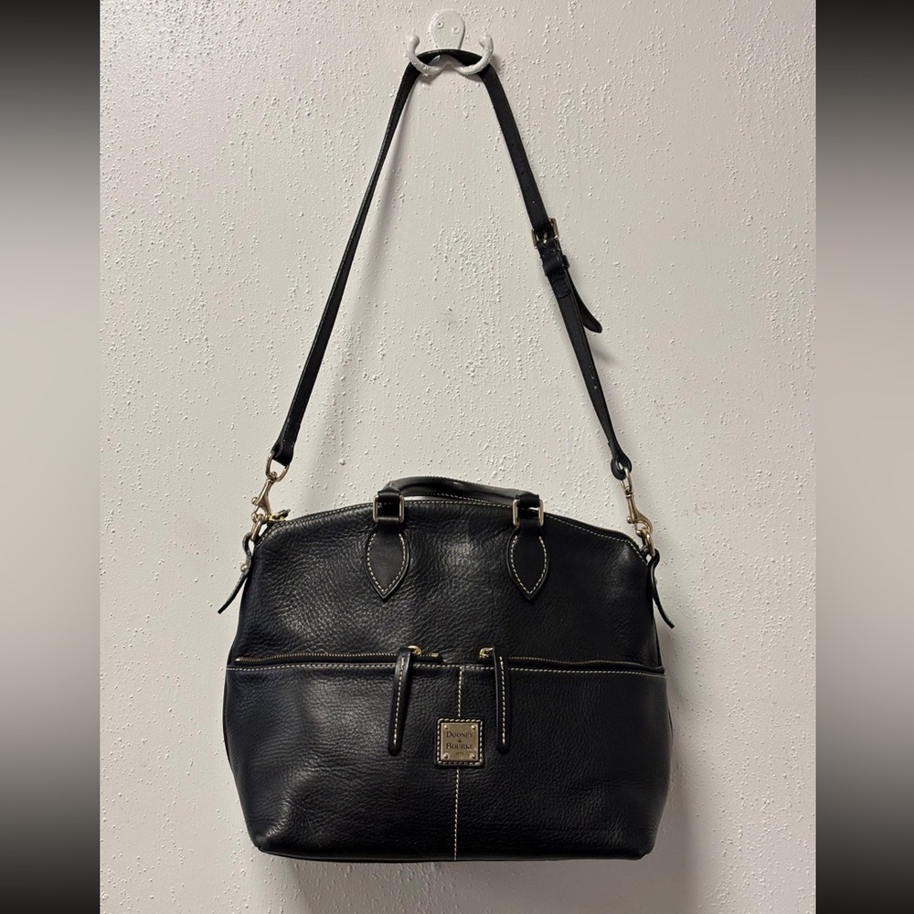 Dooney & Bourke Black Pebbled Leather Satchel - Picture 5 of 16